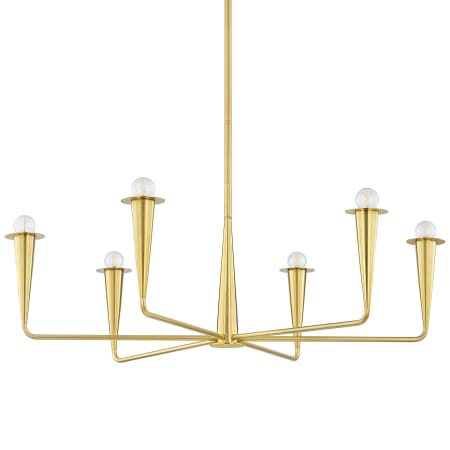Mitzi Danna 6 Light 40" Wide Candle Style Chandelier Aged Brass