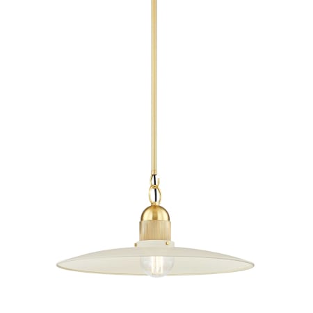 Mitzi Leanna 19" Wide Pendant Aged Brass / Soft Cream