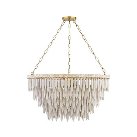 Mitzi Tiffany 5 Light 32" Wide Drum Chandelier Aged Brass