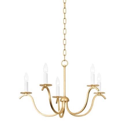 Mitzi Jaclin 5 Light 26" Wide Taper Candle Style Chandelier Gold Leaf