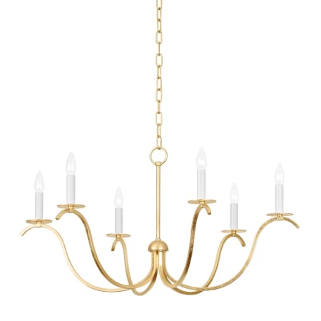Mitzi Jaclin 6 Light 35" Wide Taper Candle Style Chandelier Gold Leaf