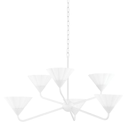 Mitzi Kelsey 6 Light 35" Wide Chandelier Textured White