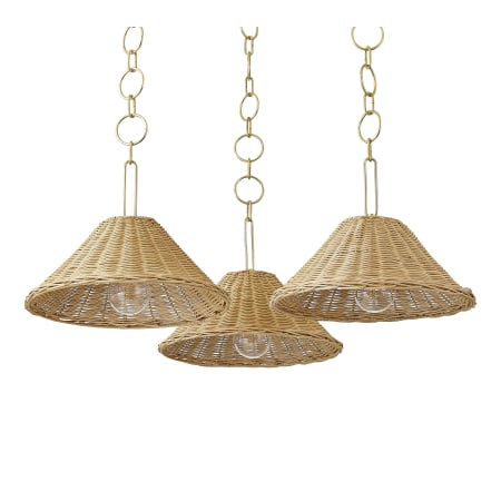 Mitzi Dalia 3 Light 39" Wide Multi Light Pendant Aged Brass