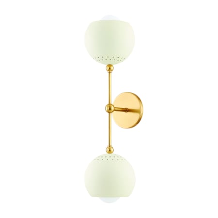 Mitzi Saylor 2 Light 23" Tall Wall Sconce Aged Brass / Soft Cream