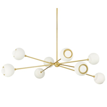 Mitzi Saylor 8 Light 54" Wide Sputnik Chandelier Aged Brass / Soft Cream