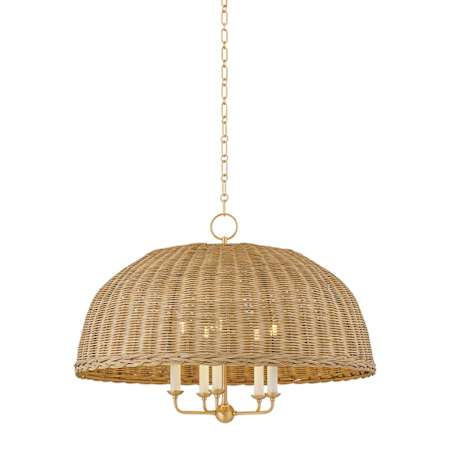 Mitzi Arwen 5 Light 30" Wide Chandelier Aged Brass