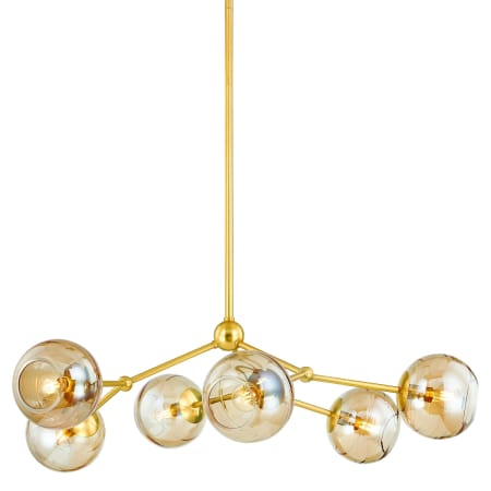 Mitzi Trixie 6 Light 35" Wide Abstract Chandelier Aged Brass