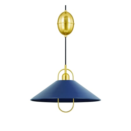Mitzi Mariel 18" Wide Pendant Aged Brass / Soft Navy