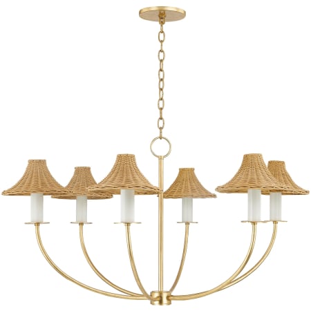 Mitzi Twila 6 Light 40" Wide Candle Style Chandelier Vintage Gold Leaf