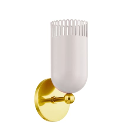 Mitzi Liba 10" Tall Wall Sconce Aged Brass / Soft Peignoir
