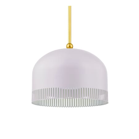 Mitzi Liba 15" Wide Pendant Aged Brass / Soft Peignoir