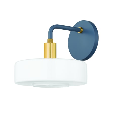 Mitzi Aston 8" Tall Wall Sconce Aged Brass / Slate Blue