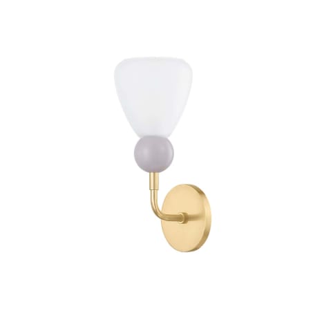 Mitzi Doreen 14" Tall Wall Sconce Aged Brass / Soft Peignoir