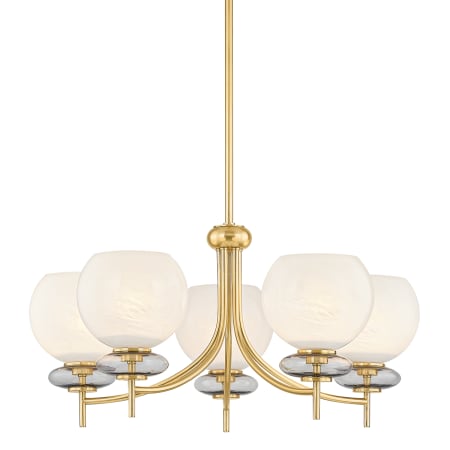 Mitzi Alexia 5 Light 30" Wide Candle Style Chandelier Aged Brass