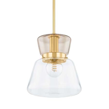 Mitzi Elodie 10" Wide Mini Pendant Aged Brass