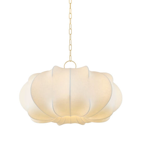 Mitzi Keilah 36" Wide Pendant with Polymer Fabric Shade Aged Brass
