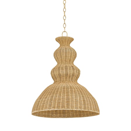 Mitzi Mayla 22" Wide Wood Pendant Aged Brass