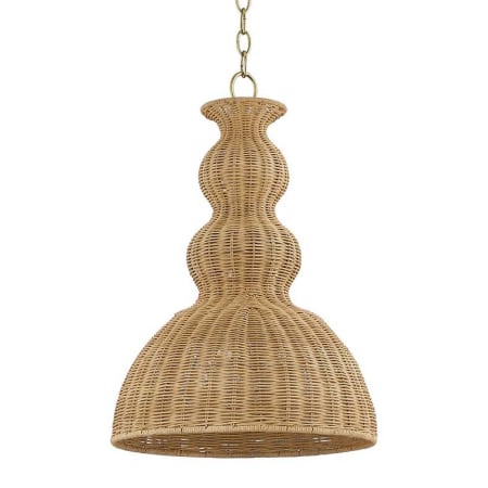 Mitzi Mayla 16" Wide Wood Pendant Aged Brass