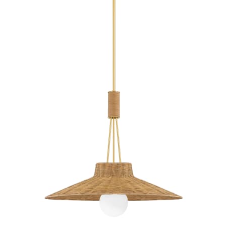 Mitzi Laudine 25" Wide Wood Pendant Aged Brass