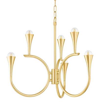 Mitzi Aviana 6 Light 27" Wide Abstract Chandelier Aged Brass