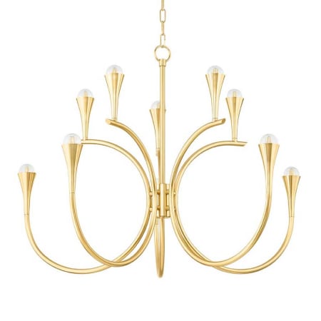 Mitzi Aviana 10 Light 38" Wide Abstract Chandelier Aged Brass
