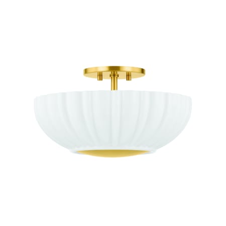 Mitzi Anne 2 Light 15" Wide Semi-Flush Bowl Ceiling Fixture Aged Brass