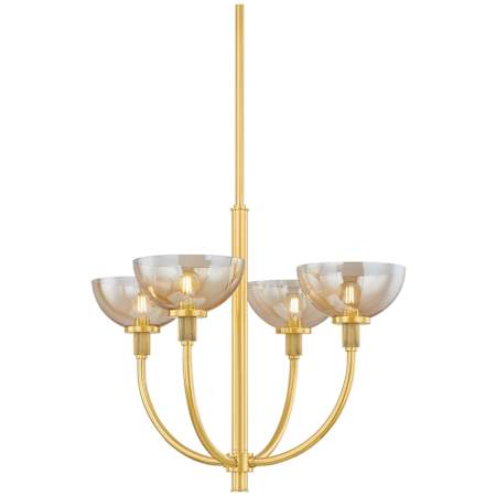 Mitzi Eva 4 Light 26" Wide Candle Style Chandelier Aged Brass
