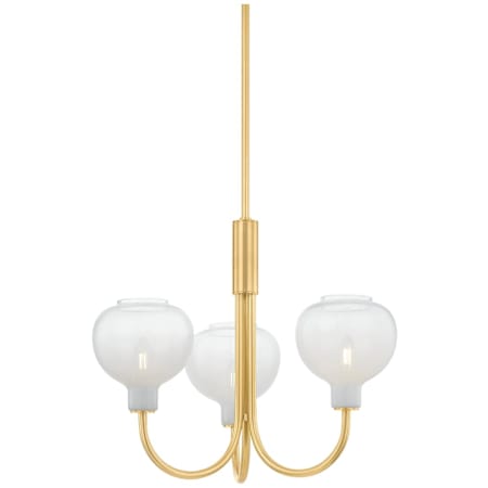 Mitzi Estelle 3 Light 24" Wide Candle Style Chandelier Aged Brass