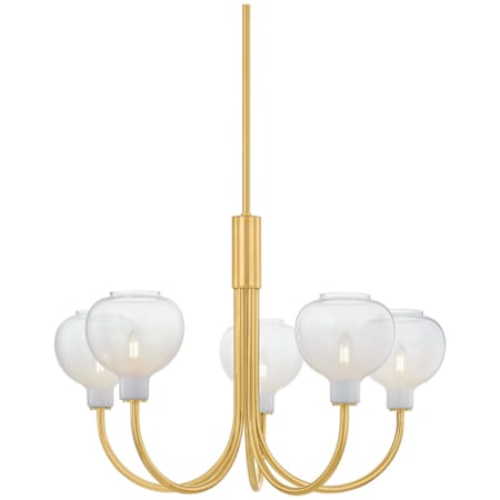 Mitzi Estelle 5 Light 32" Wide Candle Style Chandelier Aged Brass
