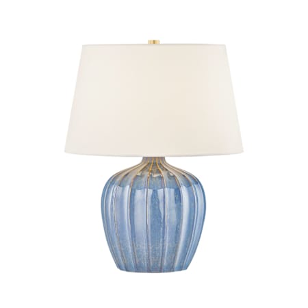 Mitzi Myla 20" Tall Vase Table Lamp with Linen Shade Aged Brass / Ceramic Spring Lake
