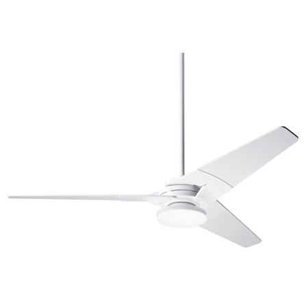 Modern Fan Co. Torsion 52" 3 Blade Outdoor Ceiling Fan with Custom Blade, 272 20w Light Kit, and Control Options Gloss White
