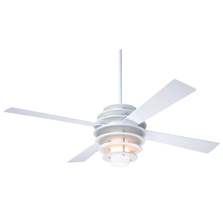 Modern Fan Co. Stella 52" 4 Blade Outdoor Ceiling Fan with Custom Blade, Light Kit, and Control Options White / Gloss White