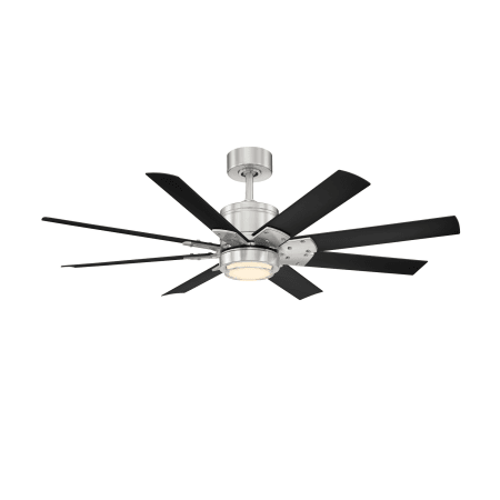Modern Forms Renegade 52" 8 Blade Indoor / Outdoor Smart LED Ceiling Fan Brushed Nickel / Black / 3000K