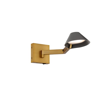 Modern Forms Pavilion 5" Tall 3000K LED Adjustable Wall Sconce Black / Aged Brass