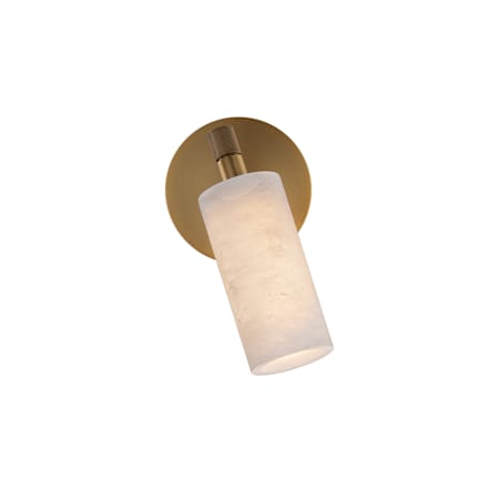 Modern Forms Zayle 9" Tall LED Wall Sconce with Alabaster Shade Aged Brass