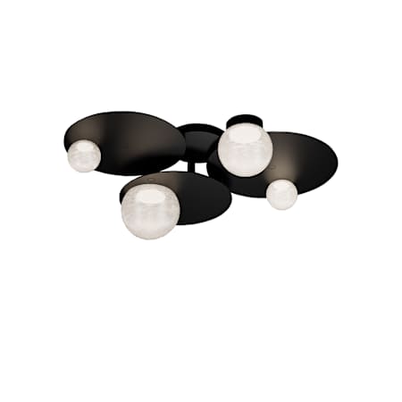 Modern Forms Out Of This World 27" Wide 3000K LED Semi-Flush Ceiling Fixture with Cloudy Opal Glass Shades Black