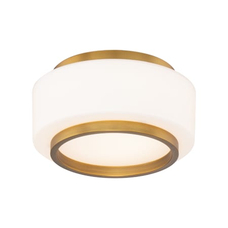 Modern Forms Preston 8" Wide 4000K LED Flush Mount Drum Ceiling Fixture with Opal Glass Shade Aged Brass