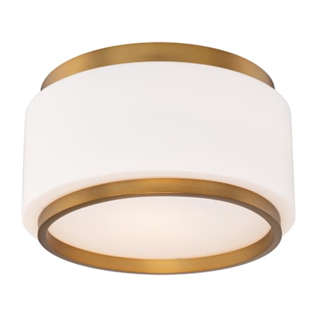 Modern Forms Preston 16" Wide 3000K LED Flush Mount Drum Ceiling Fixture with Opal Glass Shade Aged Brass