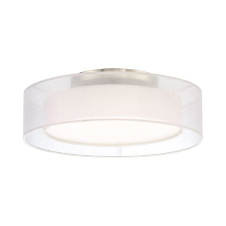 Modern Forms Metropolis Single Light 18" Wide Integrated LED Flush Mount Drum Ceiling Fixture Brushed Nickel