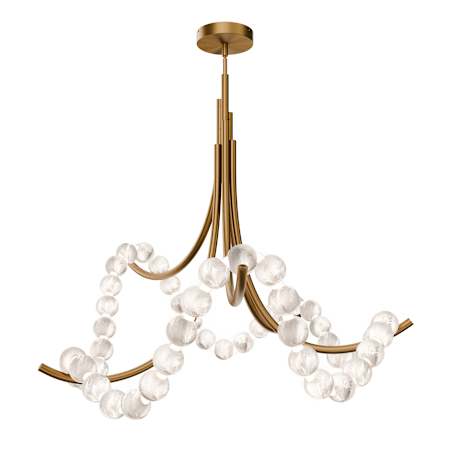 Modern Forms Parel 37" Wide LED Semi-Flush Ceiling Fixture with Spanish Alabaster Orbs Aged Brass