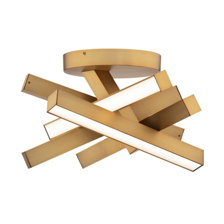 Modern Forms Chaos 5 Light 18" Wide 3000K LED Semi-Flush Ceiling Fixture Aged Brass