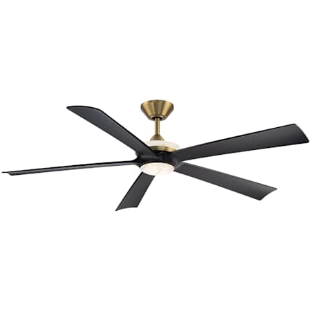 Modern Forms Crown 62" 5 Blade Indoor / Outdoor Smart LED Ceiling Fan Soft Brass / Matte Black