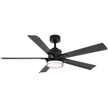 Modern Forms Radiant 56 56" 5 Blade Indoor / Outdoor Smart LED Ceiling Fan with Acrylic Shade Matte Black
