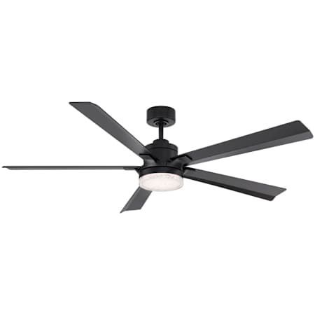 Modern Forms Radiant 64 64" 5 Blade Indoor / Outdoor Smart LED Ceiling Fan with Reclaimed Crystal Shade Matte Black
