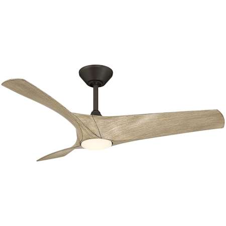 Modern Forms Zephyr 52" 3 Blade Indoor / Outdoor Smart LED Ceiling Fan Bronze / White Oak