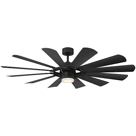 Modern Forms Wyndmill 65" 12 Blade Indoor / Outdoor Smart LED Ceiling Fan - 3500K Matte Black