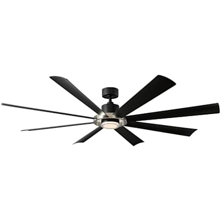 Modern Forms Aura 72" 8 Blade Indoor / Outdoor Smart LED Ceiling Fan Brushed Nickel / Matte Black