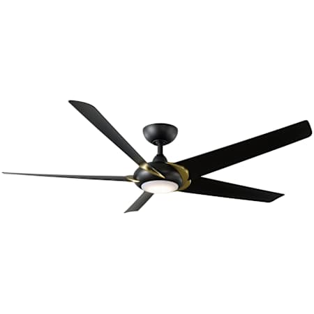 Modern Forms Lucid 62" 5 Blade Indoor / Outdoor Smart LED Ceiling Fan - 3500K Soft Brass / Matte Black