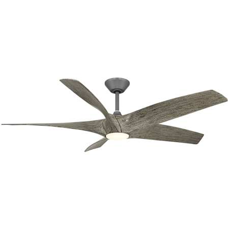 Modern Forms Zephyr 5 62" 5 Blade Indoor / Outdoor Smart LED Ceiling Fan Graphite / Weathered Wood