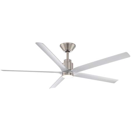 Modern Forms Smooth 5 56" 5 Blade Indoor / Outdoor Smart LED Ceiling Fan Brushed Nickel / Silver